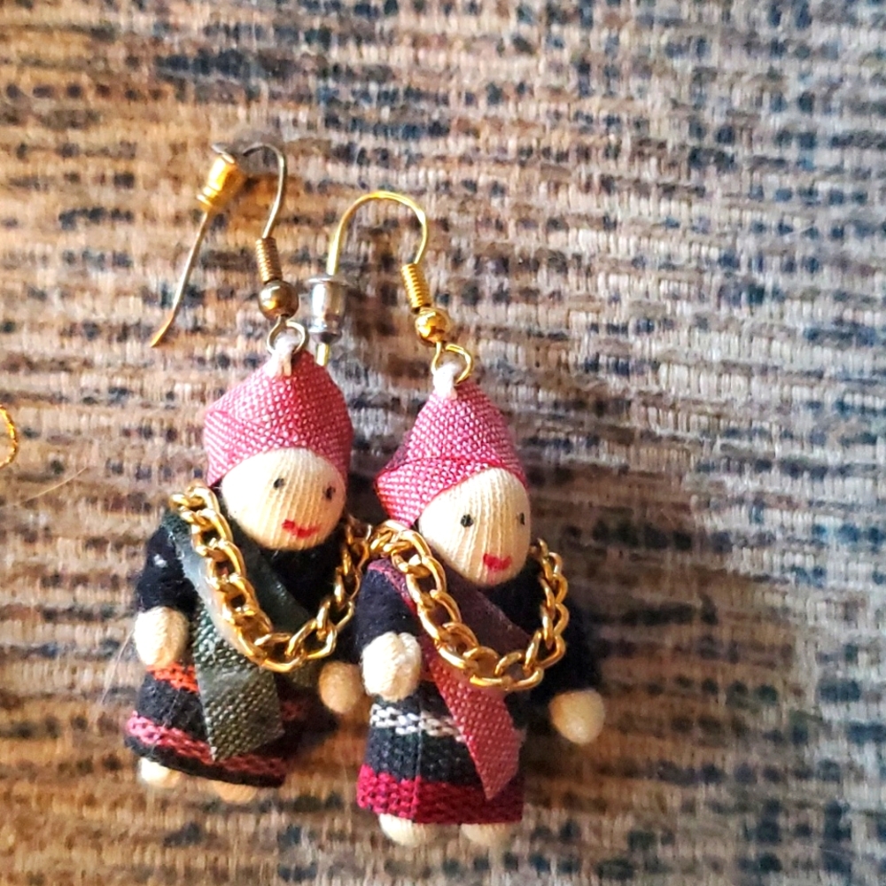 Mexican worrying doll earrings